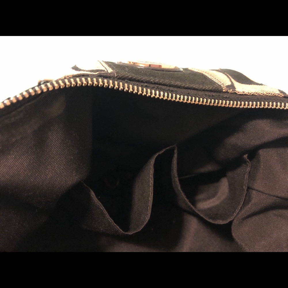 Black Coach Pattern Medium Large Purse - image 8